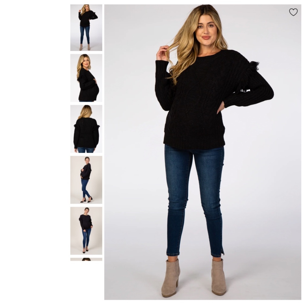 PINK BLUSH FRINGE SWEATER black boho trim